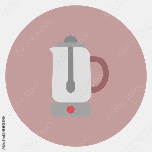 Icon percolator. Coffee shop elements. Icon in color mate style.