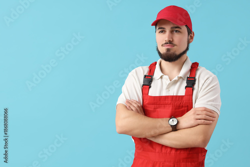 Portrait of male worker on ...
