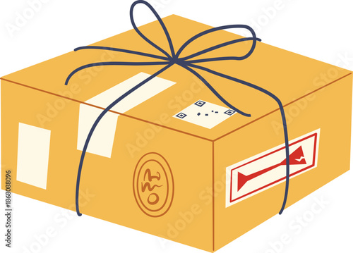 Gift Box with Bow Isolated on Transparent Background