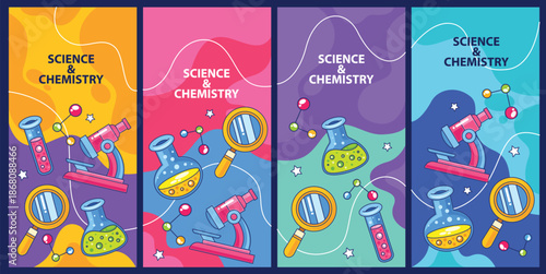 Science and chemistry element poster template background