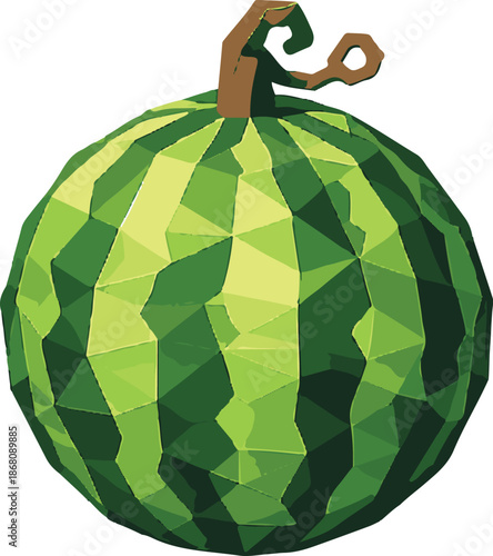watermelon with lowpoly art, eps 10 illustration