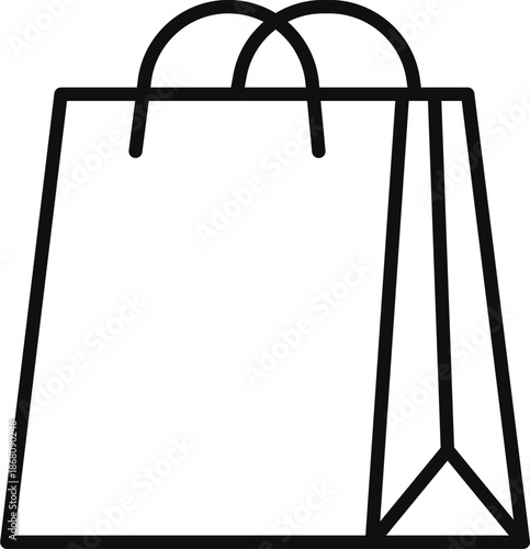 Minimalist Shopping Bag Icon Illustration