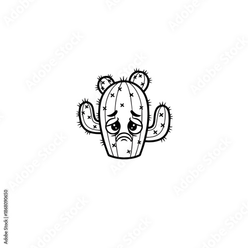 Sad cactus illustration