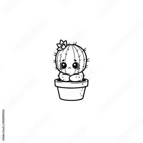 Sad Crying Cactus Icon