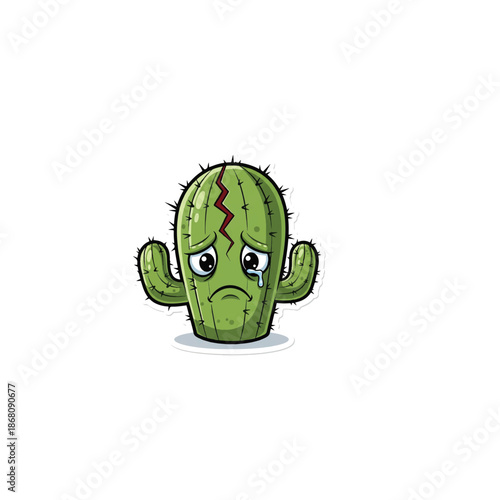 Sad Cactus Sticker