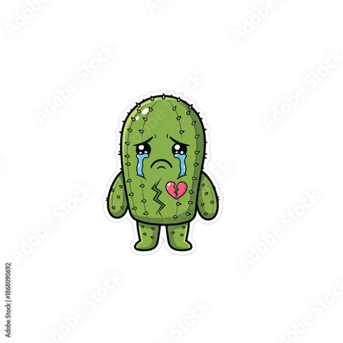 Sad cactus crying