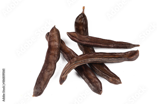 Ceratonia siliqua on the white background