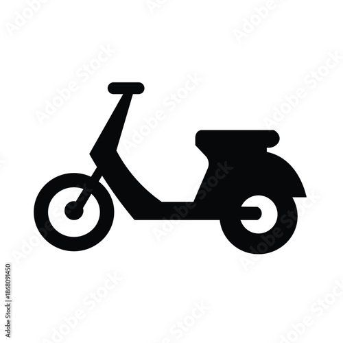 Minimal motorcycle icon representing transportation speed and urban mobility