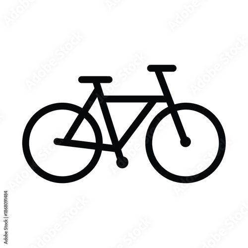 Simple bicycle icon representing eco friendly transportation and active mobility