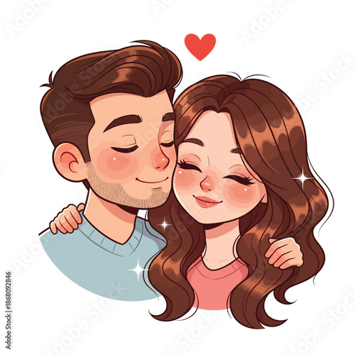 Couple embracing intimately isolated on white background