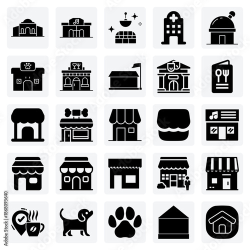 Community And Retail Buildings – Pet Shops, Music Stores, And Schools For Local Business And Municipal Graphics.