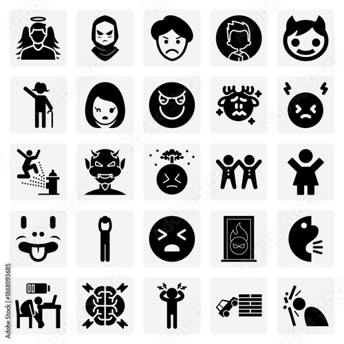 Boy And Girl Emoticons With Attitude – Cool, Winking, Annoyed, And Angry Expressions For Youthful Digital Content.
