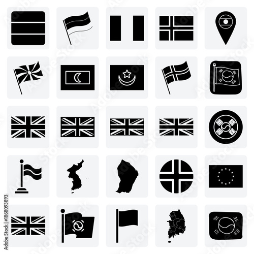 Global And Regional Flag Assortment – A Mix Of Country Flags For Educational, Business, And Cultural Presentations.