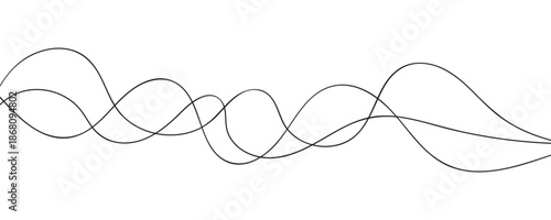 Line art abstract vector illustration. Wavy lines.