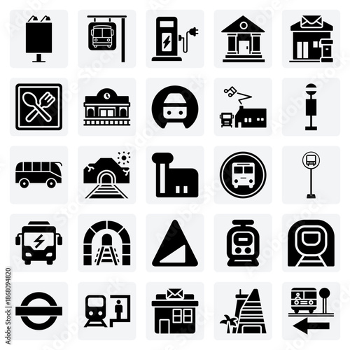 City Transportation And Public Spaces – Bus Stops, Train Stations, And Underground Tunnels For Urban Mobility Illustrations.