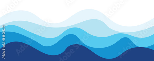 Sea waves layered vector background illustration and sea beach vector illustration.