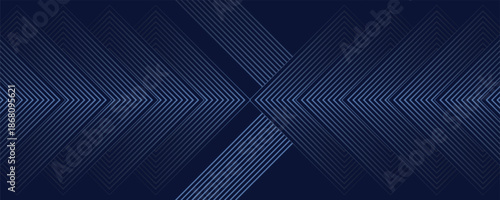 Mesmerizing Abstract Geometric Composition: A Symmetrical Dance of Converging Lines, Radiating Serenity and Sophistication on a Gradient Dark Navy Canvas that Evokes Depth