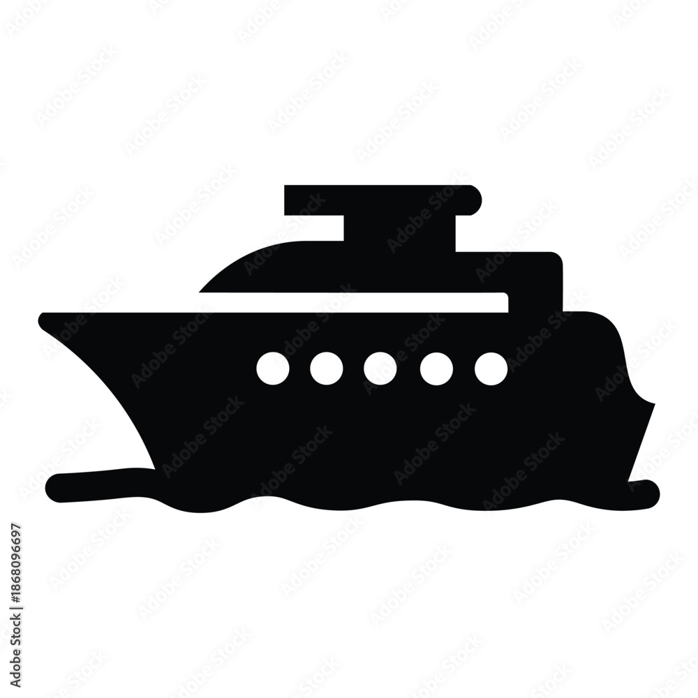 Obraz premium Minimal cargo ship icon representing sea transportation shipping and global logistics