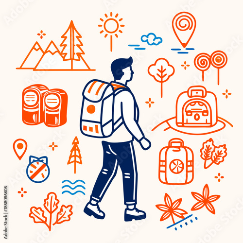 Hiker preparing for an adventure