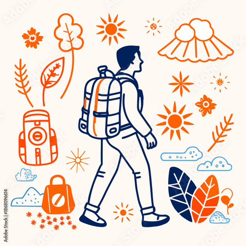 Hiker embarking on nature's trail