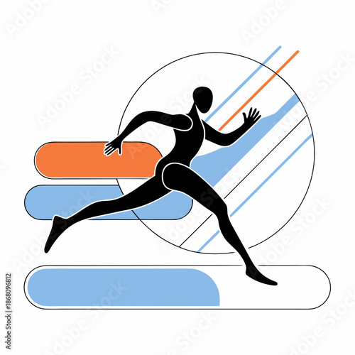 Silhouette runner in motion