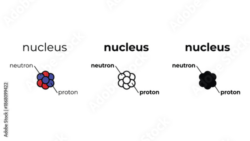 Atomic nucleus structure with protons and neutrons