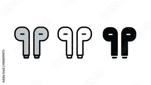 Wireless earbuds in white and black color schemes