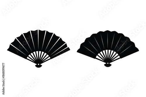 Traditional chinese handheld fans with distinctive designs