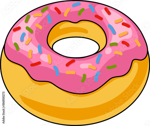 Illustration of pink froste...