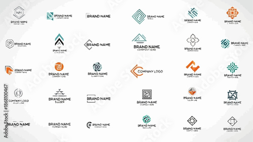 Collection of Minimalist and Geometric Logo Designs for Modern Branding.