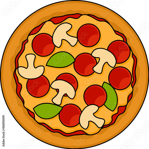 Illustration of pepperoni p...
