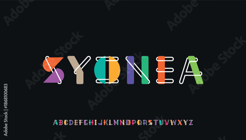 Creative A to Z Alphabet Typography Font Design Vector Set