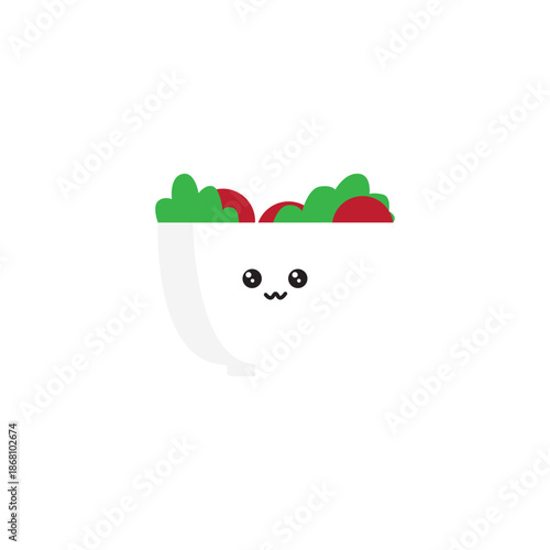 Cute Kawaii Bowl of Salad