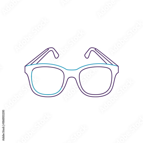 Minimalist Eyewear Icon Outline, Modern Glasses Symbol, Vector Illustration