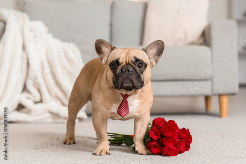 Cute French bulldog with ne...