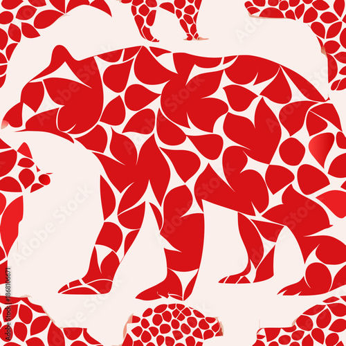 Red giraffe pattern