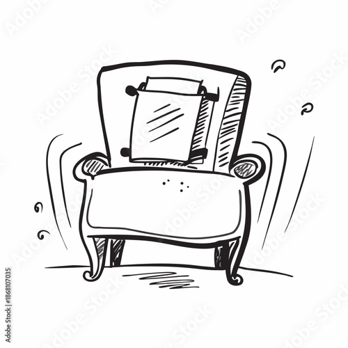 Comfortable armchair with pillow