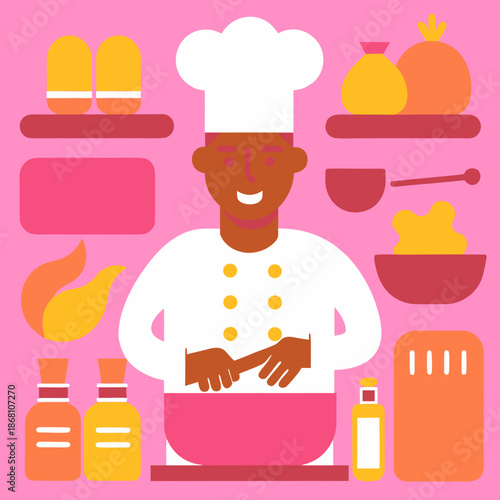 Chef preparing meal in kitchen