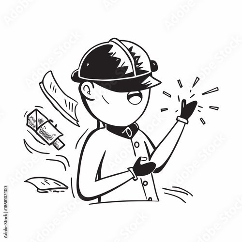 Worker celebrating success