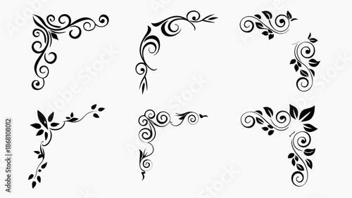 Elegant floral swirl designs for creative projects and decoration