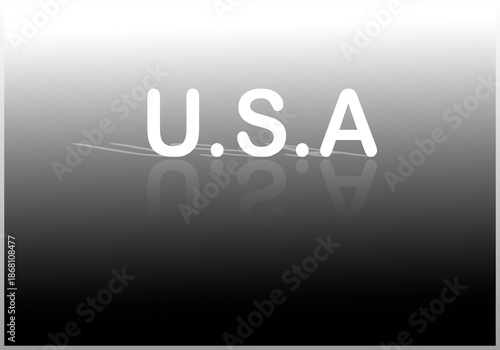 A stylish card design with bold U.S.A  lettering and shadow.
