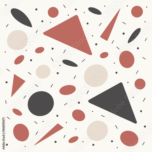 Abstract Terrazzo Pattern with Scattered Geometric Shapes