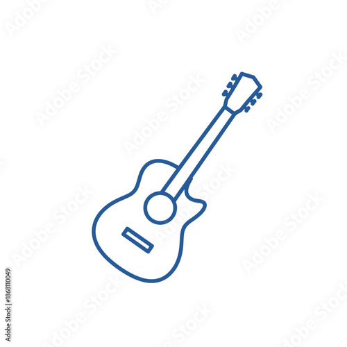 Acoustic Guitar Outline Icon, Musical Instrument Vector Graphic