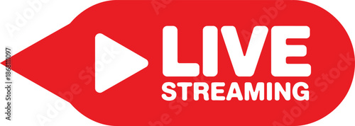 Bright red speech bubble indicator signifying active live streaming with a white play triangle