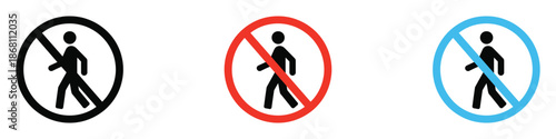 No pedestrian access sign icon vector. restricted entry symbol. vector illustration.