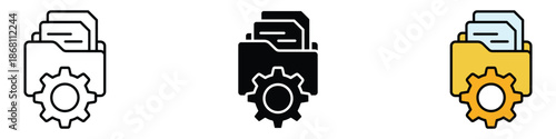 Data management icon vector. Folder and file management system symbol. vector illustration.