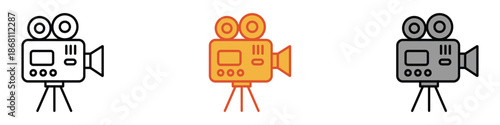 Film Camera icon vector. film production and videography symbol. vector illustration.