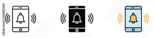 Mobile alarm icon vector. Mobile phone ringing symbol. vector illustration.