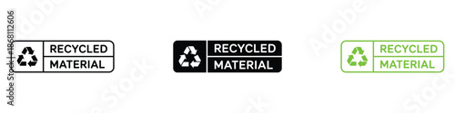 Recycled Material Label icon vector. environmental responsibility symbol. vector illustration.