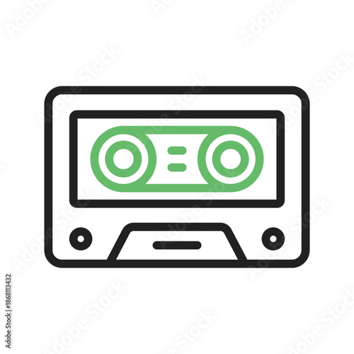 Cassette icon vector image. Suitable for mobile apps, web apps and print media.